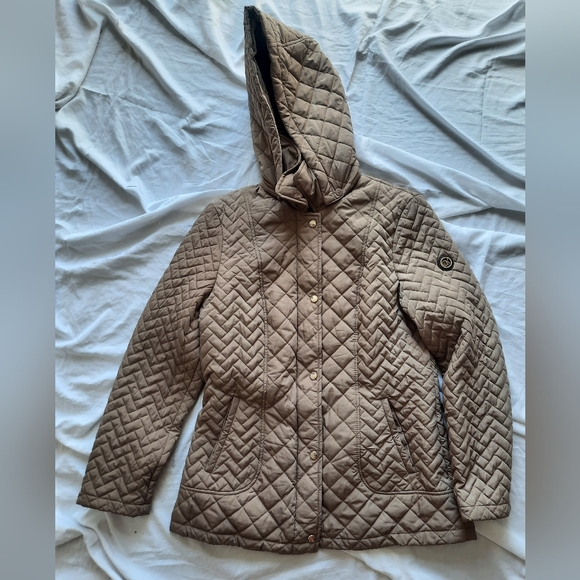 Calvin Klein Quilted Puffer Jacket Removable Hood Winter Coat Women Size Medium - Picture 1 of 8